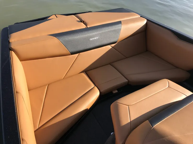 Super Sport rear lounge in tan upholstery